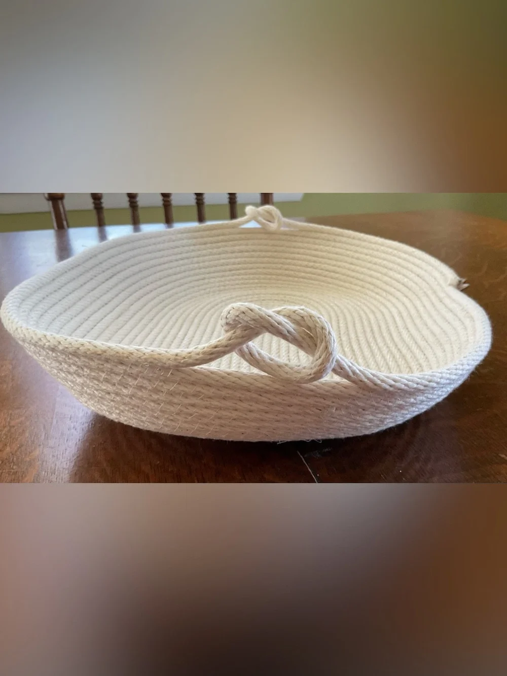 Large Handmade Cotton Rope Bowl – Oval Decorative Table Centerpiece